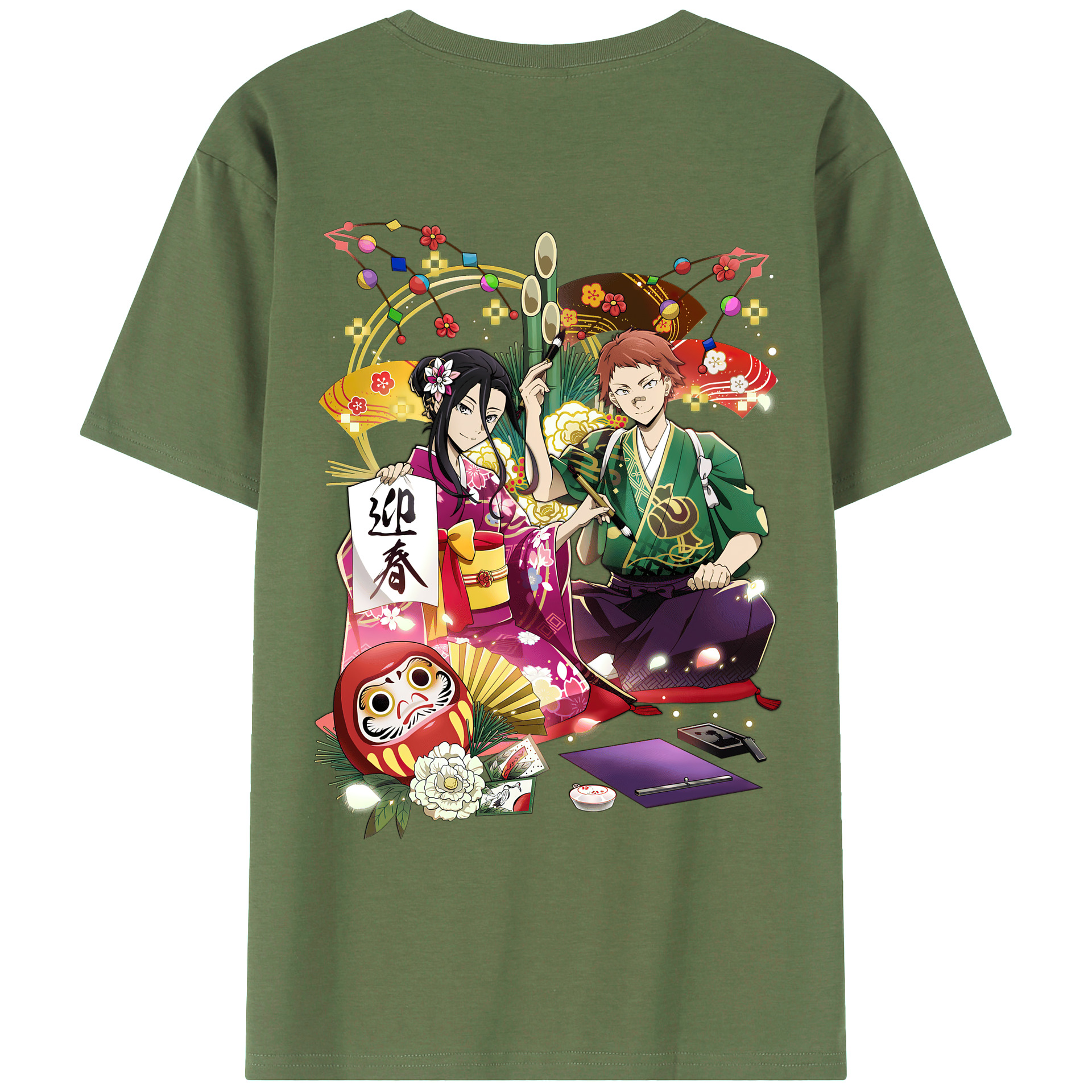 （画像用） 文豪ストレイドッグス Bungo Stray Dogs 綿100％ メンズ半袖Tシャツ（バックプリント） 通気性